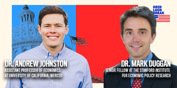 Dr. Mark Duggan is a Senior Fellow at the Stanford Institute for Economic Policy Research and Dr. Andrew Johnston is an assistant professor of economics at University of California, Merced.